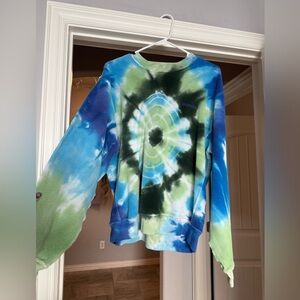 Madhappy Green and Blue Tie-Dye Sweatshirt